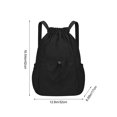thumbnail image 2 of Luckky Solid Color Foldable Drawstring Backpack,Large Capacity Woven Fabric Cinch Sack with Adjustable Shoulder Straps,Lightweight Portable Gym Bag for Outdoor Travel Daily Use, 2 of 6