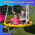 thumbnail image 4 of Sportspower Triple Swing & Saucer Outdoor Playset, 3 Sling Swings, Saucer Swing, 5 ft Slide, Anchor Kit, Ages 3–8, 7.55 x 17.06 x 6.07 FT, 4 of 9