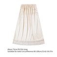 thumbnail image 3 of Women Lace Trim Half Slip Long Underskirt Elastic Waist Ice Silk Petticoat Lightweight Safety Half Skirt for Under Dress White, 3 of 4