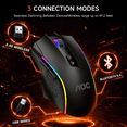 thumbnail image 3 of AOC Wireless Gaming Mouse with Fire Button,12000 DPI Tri-Mode 2.4G/Dual Bluetooth 5.4/USB-C Wired PC Mice,RGB Ergonomic Programmable Rechargeable Gamer Mouse for Windows Mac Laptop, 70Hr-Black, 3 of 8
