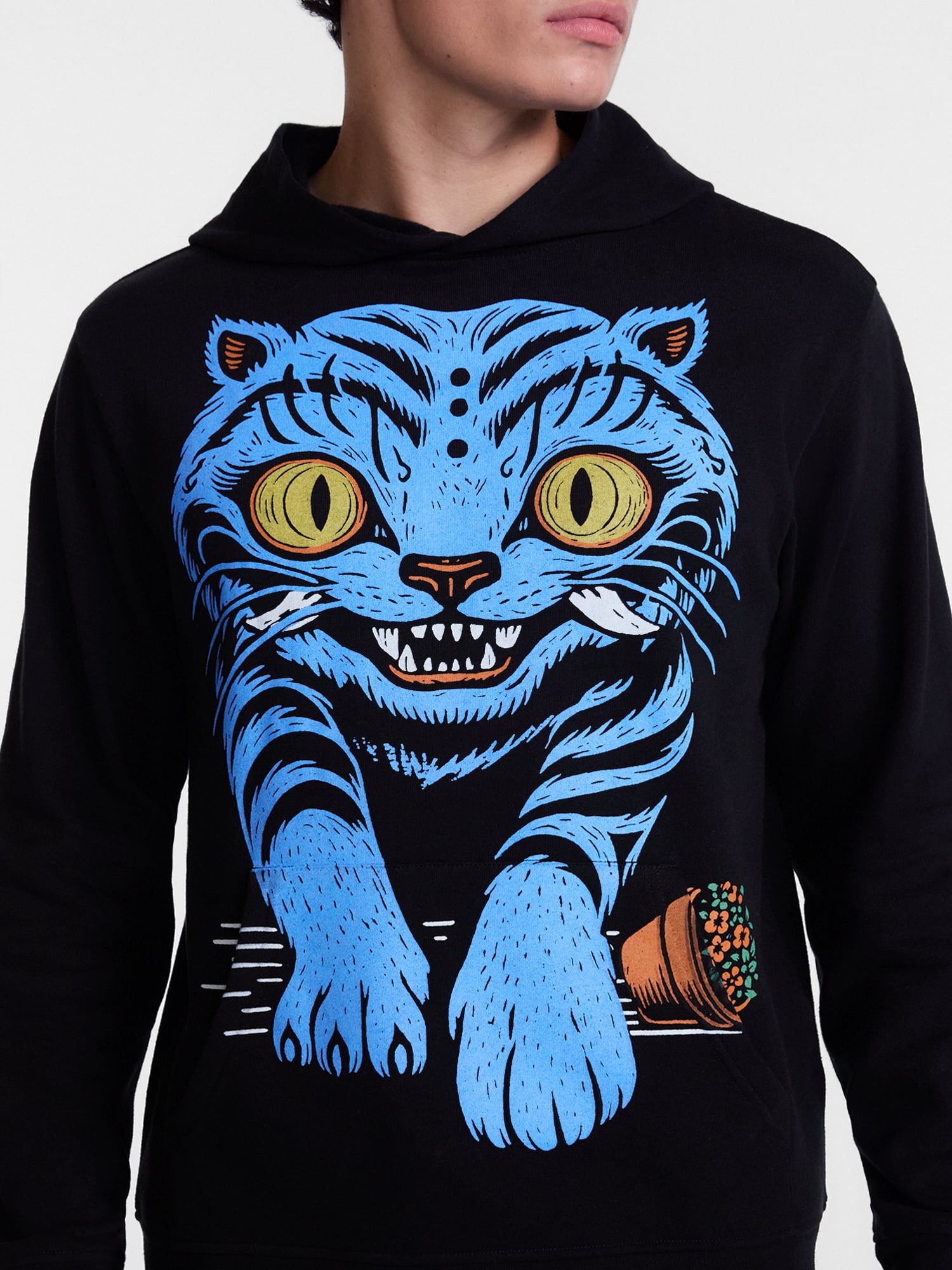 KPop Demon Hunters Men's and Big Men's Derpy Cat Hoodie Sweatshirt, Sizes XS-5XL