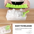 thumbnail image 4 of Ice Cube Tray with Lid and Bin for Freezer, Easy Release 36 Nugget Ice Tray with Cover, Storage Container, Scoop. Perfect Small Ice Cube Maker Tray & Mold. Flexable Durable Plastic, BPA Free (Green), 4 of 5