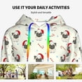 thumbnail image 4 of Fotbe Christmas Pug Dog Pattern Womens Long Sleeve Hoodie, Pullover Hooded Sweatshirt, Kangaroo Pocket Hoodie with Eye-catching Drawstrings-Medium, 4 of 7