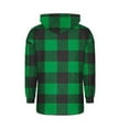 thumbnail image 6 of Christmas Women's Plaid Printed Fleece Thick Coats, Button-Down Hooded Sweater with Pockets, Fall Causual Outfits, 6 of 7