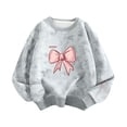 thumbnail image 1 of Sudadera de cuello redondo para niñas hoksml, jersey de forro polar suave de peso medio para niños, jersey de manga larga para niños de 2 a 7 años, liquidación, 1 of 3