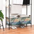 thumbnail image 3 of Yayeee Foldable Storage Basket for Shelves with Handles Waterproof Cloth Bins, Pine Tree Rainbow, 3 of 7