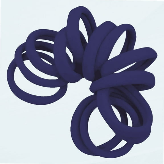 Navy BlueHair Ties - Extra Gentle Soft and Stretchy Nylon Fabric Ponytail Holders - 12 Pack