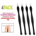 thumbnail image 4 of Nail Groomer Stainless Steel Tip Plastic Handle Cuticle Pusher Remover Cleaner Manicure Pedicure Tool 4 Pc Set, 4 of 5