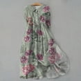 thumbnail image 1 of WILLBEST Vestidos de Algodon para Mujer, Estilo Coreano, con Cordones, Cintura Definida, Camisa, Vestido Midi de Verano, Media Manga, Vestido de Línea A A La Moda 353 Extra Grande, 1 of 2