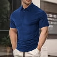thumbnail image 2 of GrmtClth Men's Solid Color Stretch Polo Shirt Slim Fit Short Sleeve Breathable Golf Athletic Casual Business Tops 2026 Navy M, 2 of 9