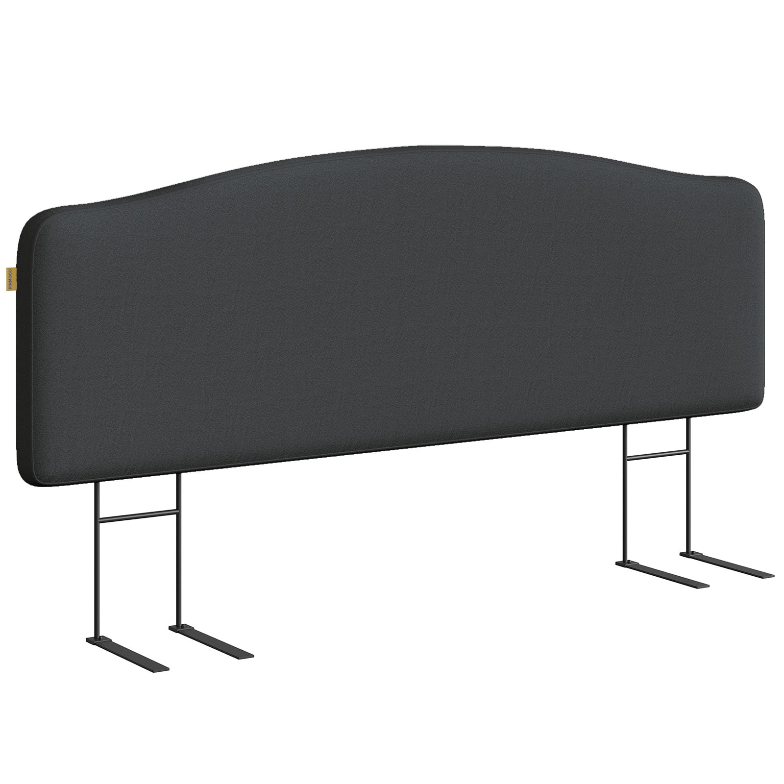 Pinmoco Upholstered Headboard for King Bed, Height Adjustable and Memory Foam Arc-shaped Head Board, Gray