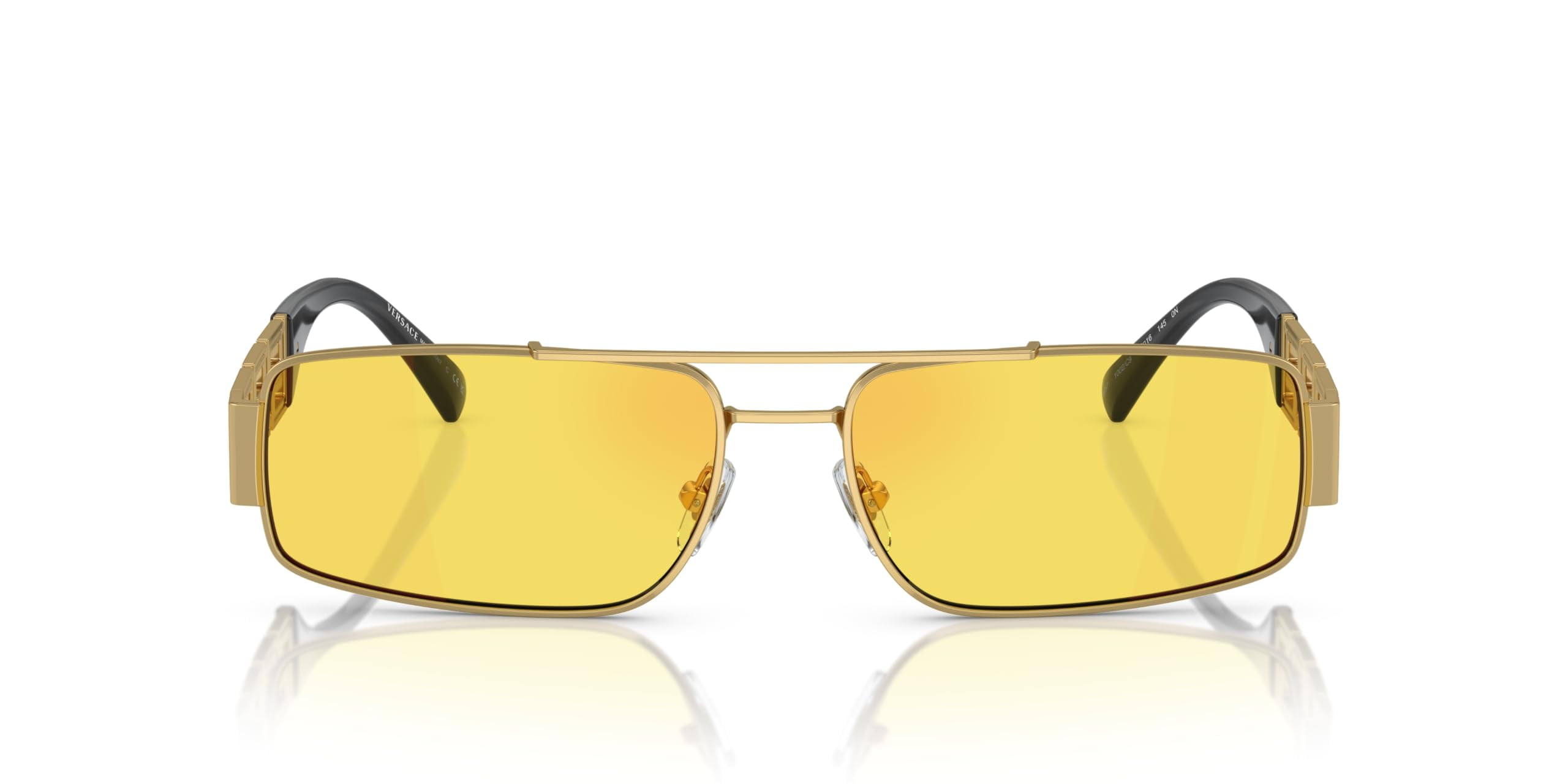 Versace Yellow Mirror Rectangular Men's Sunglasses VE2257 1002C9