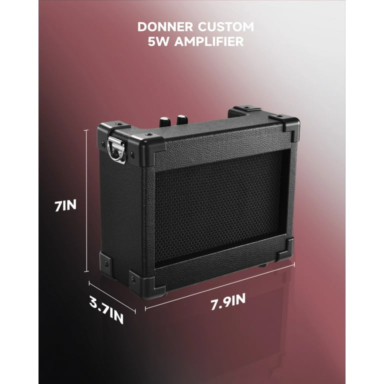 Donner DST-80 Electric Guitar with Amp Solid Body 39" Beginner Kits, Red