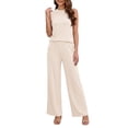 thumbnail image 4 of BUIGTTKLOP 2 Piece Lounge Sets for Women Sleeveless Tank Tops Wide Leg Pants Summer Outfit 2026 Casual Matching Track Sweat Suits, 4 of 6