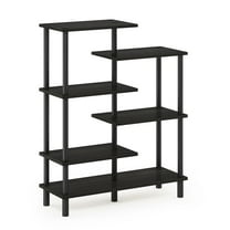 Furinno Turn-N-Tube 31.50 W X 11.61 D X 39.45 H 6-Shelf Decorative Shelves, Espresso and Black
