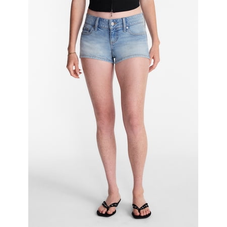 No Boundaries Low Rise Denim Shortie Shorts, 2'' Inseam, Women’s 00-20