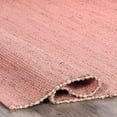 thumbnail image 3 of nuLOOM Elfriede Farmhouse Jute Blend Area Rug, 8' 6" x 11' 6", Pink, 3 of 9