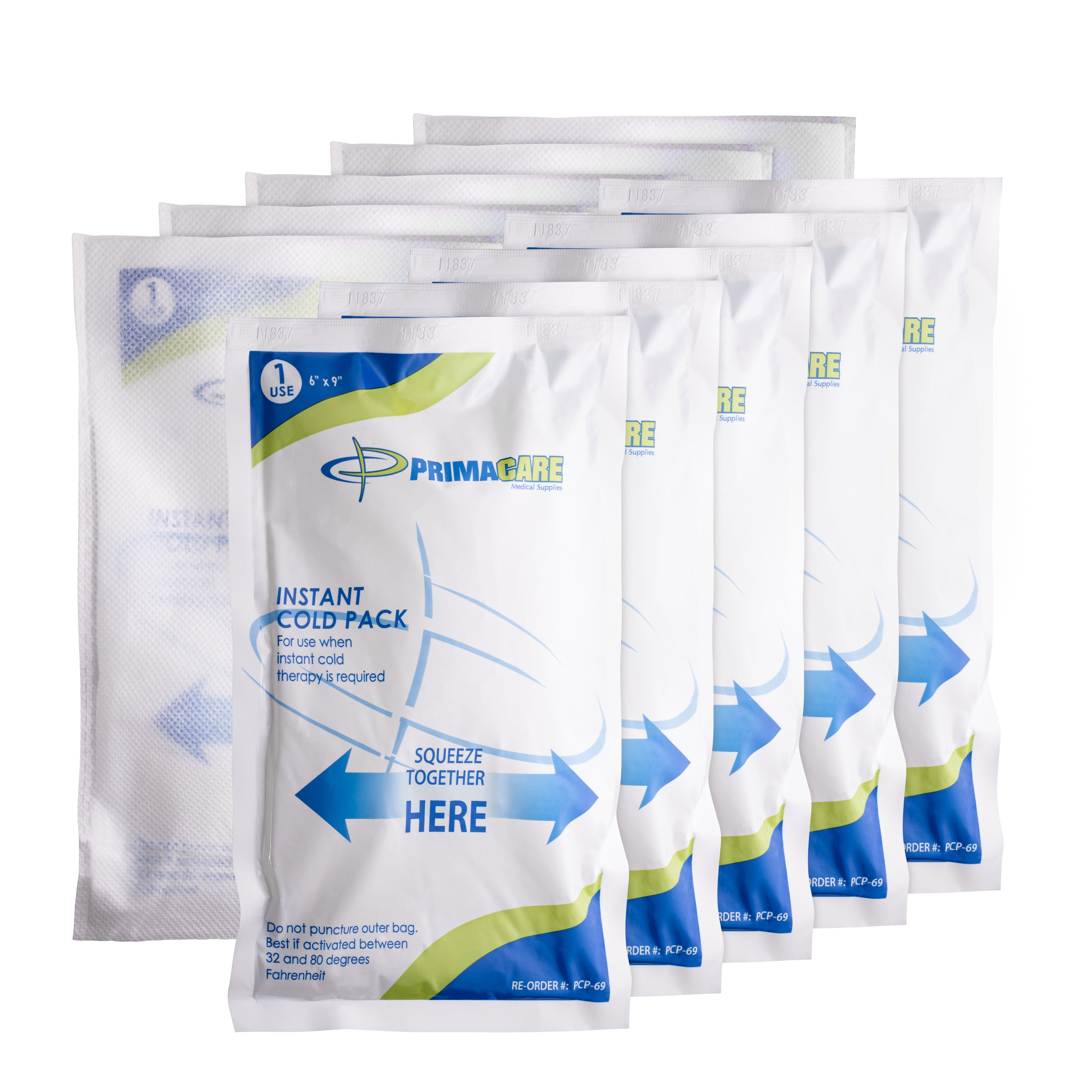 Primacare PCP69WM Pack of 24 6"x9" Disposable Instant Cold Therapy Ice Pack for Injuries, First