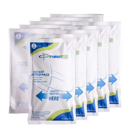 Primacare PCP-69WM Pack of 24 6"x9" Disposable Instant Cold Therapy Ice Pack for Injuries, First Aid Ice Pack for Instant Pain Relief