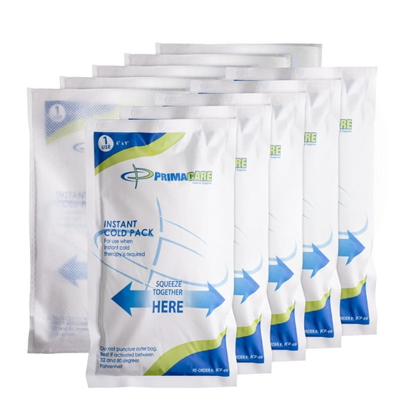 Primacare PCP-69WM Pack of 24 6"x9" Disposable Instant Cold Therapy Ice Pack for Injuries, First Aid Ice Pack for Instant Pain Relief