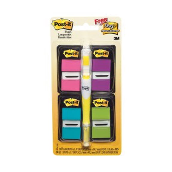 Post-it Flags 680-PPBGVA, 1 in. x 1.7 in. (25,4 mm x 43,2 mm) Assorted 200 flags pack