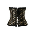 thumbnail image 5 of Miss Moly Womens Vintage Floral Overbust Corset Lace up Bustier Shapewear Outfit Brown 3XL, 5 of 5