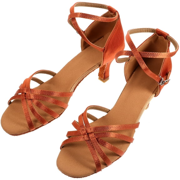 Heels Dance Shoes Dress Shoes High-heeled Shoes Miss Size 7 Golden