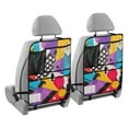thumbnail image 2 of Abstract colorful geometric art 34 Pack Kick Mat Back Seat Protector With Storage Pockets, Universal Car Seat Back Organizer For Pets, Waterproof Backseat Protector For Most Car, 2 of 5