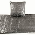 thumbnail image 2 of Silver Bed Runner without Pillow Cover, King Size 90"x18" Decorative Bed Runner, Silver & Grey Velvet Bed Scarf in Foil Velvet Bead Border - Silver Glitterati, 2 of 4