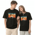 thumbnail image 2 of Utah Mountains Sunset Retro Graphic Tee for Men and Women, Funny Road Trip Cotton Short Sleeves T-Shirt, 2 of 6