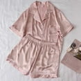 thumbnail image 2 of JIANJIA Pajamas For Women Set Heart Print Short Sleeve Button Down Tops With Shorts Two Piece Loungewear Homewear, 2 of 3