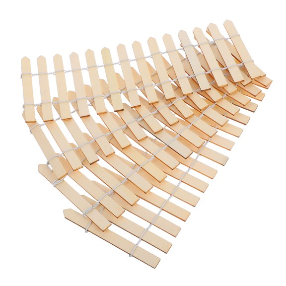 LABRIMP Miniature Fence Garden Fence Khaki Wood 4Pcs for Outdoor Decoration