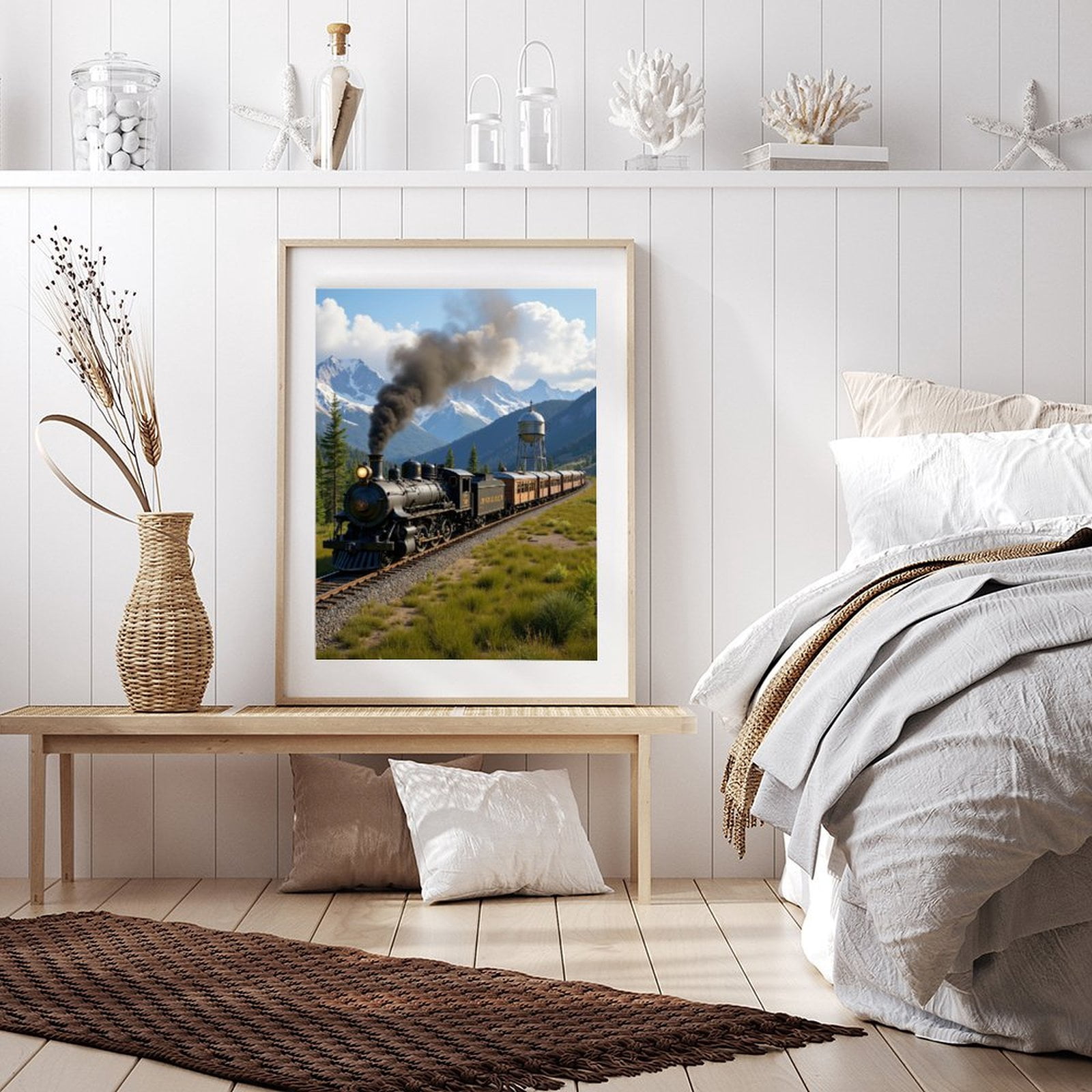 Diamond Art Kit for Adults, Historic Steam Train Scenic Mountains Diamond Painting for Adults Beginners, 5D DIY Diamond Art Painting Kits, Colorful Diamond Painting Craft for Home Decor 12x16