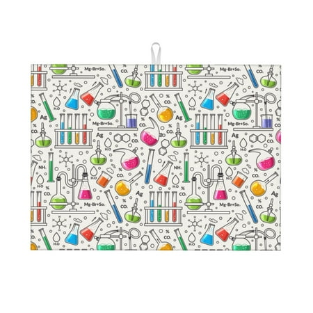 

Adobk Chemical Flasks And Test Tubes Dish Drying Mat for Kitchen Counter Absorbent Microfiber Drying Pad Reusable Washable Large 18 x24