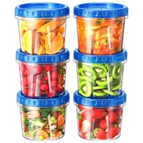 6 Pack-17 oz Freezer Storage Containers, Plastic Food Storage Containers with Twist Top Lids, BPA Free and Reusable Soup Containers with Lids, Leakproof/Microwave/Dishwasher Safe