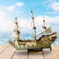 thumbnail image 4 of 1:300 Scale Wooden Sailing Boat Kits 3D Puzzles for Home Office, 4 of 8