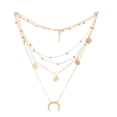 thumbnail image 1 of EeaseMX Collar multicapa con cuentas redondas de luna para clavícula, joyería de regalo, accesorio para el cuello para mujer (dorado), 1 of 7