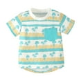 thumbnail image 6 of YWDJ Girls Boys Vacation Summer Outfits Newborns 0-3 T Hawaiian Short Sleeve T Shirts Shorts Fashion Clothes Sky Blue 0-6 Months, 6 of 8