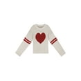 thumbnail image 3 of Women Y2k Heart Print Sweater Long Sleeve Crewneck Pullover Lightweight Knitwear Tops Valentine 's Day Clothes, 3 of 5