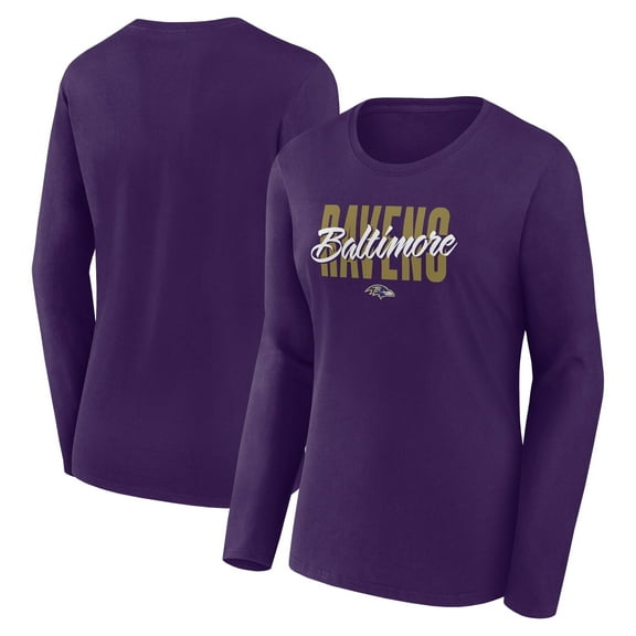 Women's Logo Athletic Purple Baltimore Ravens Grip Long Sleeve T-Shirt