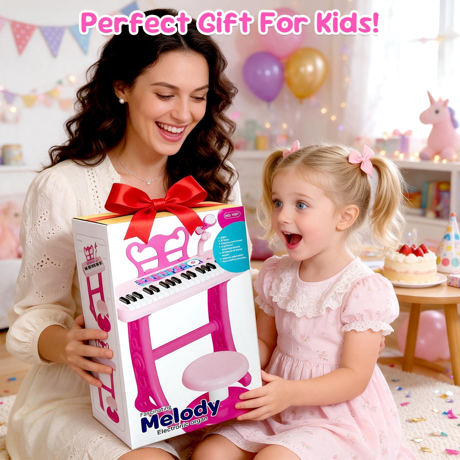 LINXUXIE Keyboard Piano Toys for Kids, 37 Keys Musical Instruments for Baby, Toddlers Birthday Gifts for 3 4 5 6 7 8 Year Old