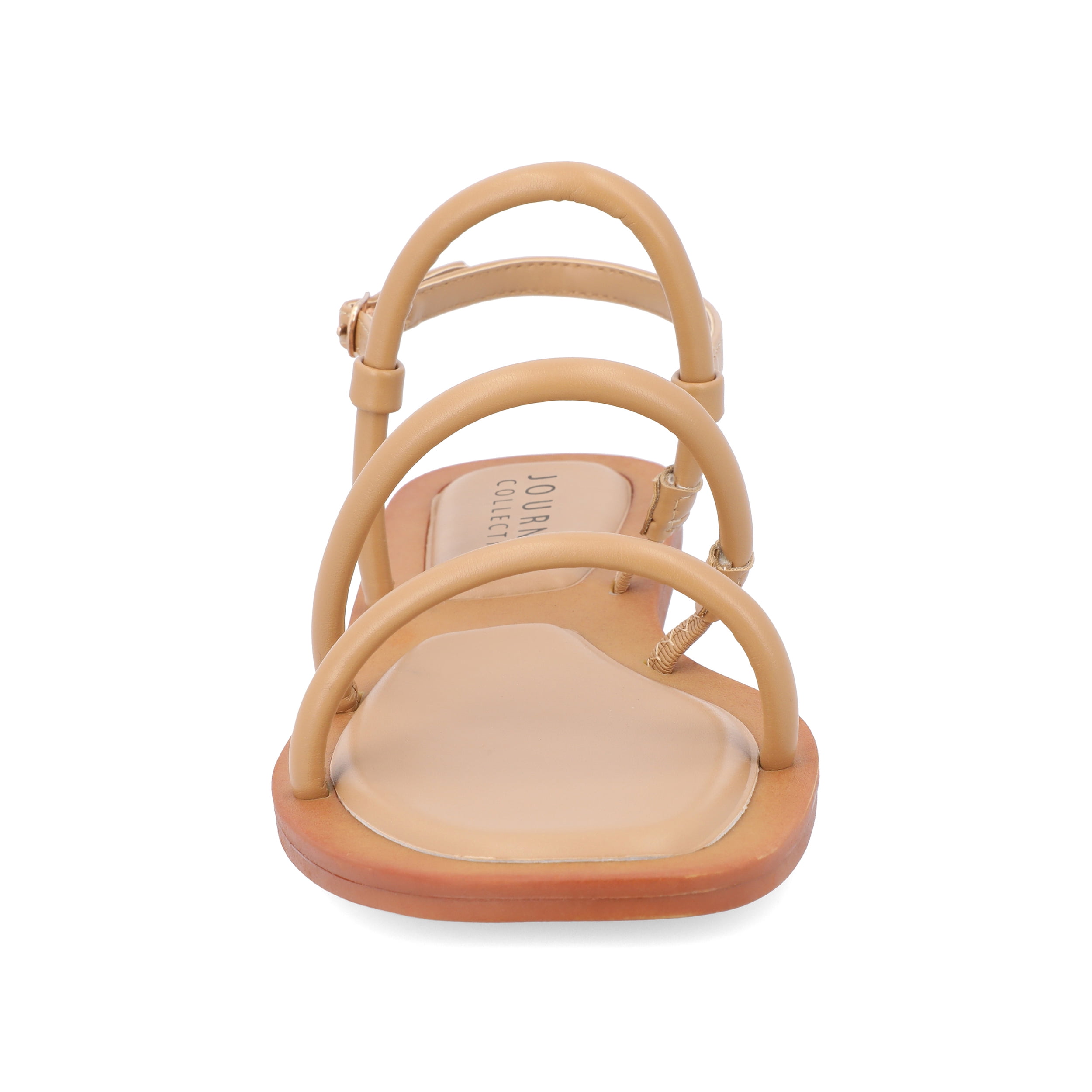 Journee Womens Karrio Buckle Sling Back Flat Sandals