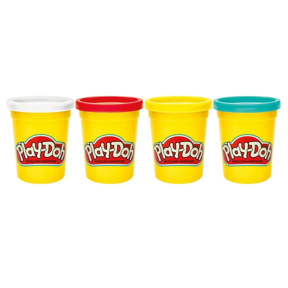 Play-Doh 4 Pack of Classic Non-Toxic Colors for Kids 2 , 4-Ounce Cans (Blue, Yellow, Red, White)