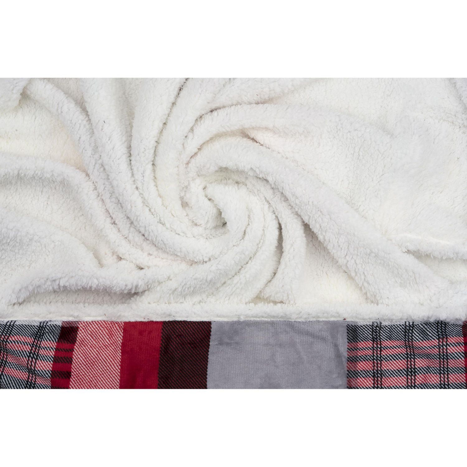 Safdie & Co. Premium Ultra Soft Flannel Hoodzy Hooded Throw Blanket with Sherpa Plaid Patchwork