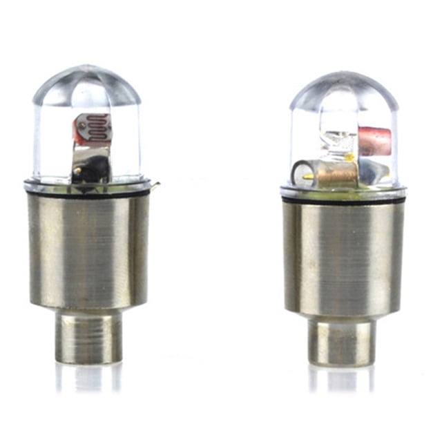 Yuarrent 1 par de luces de boquilla para neumáticos de bicicleta, ruedas de coche, tapas de vástago de válvula LED alimentadas por batería Ciclismo