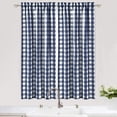 thumbnail image 2 of Haperlare Buffalo Check Plaid Curtain for Living Room Farmhouse Blackout Kitchen Curtain for Small Window, Navy/White, 28"W x 45"L Set of 2, 2 of 8