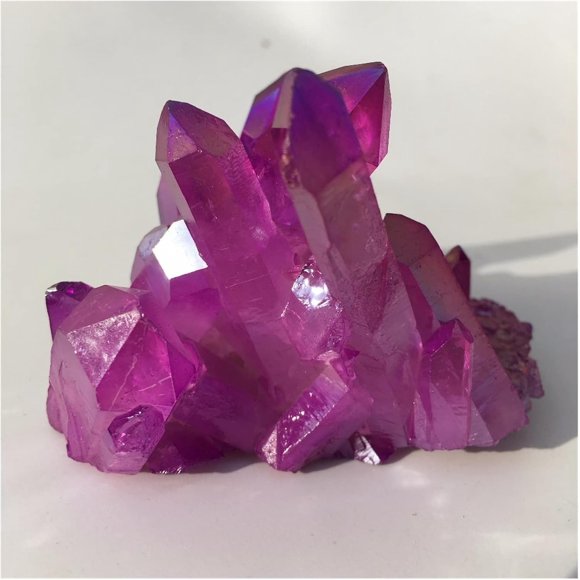 Rare Natural Beautiful Purple Flame Aura Quartz Crystal Cluster Specimen
