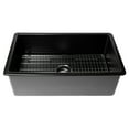 thumbnail image 3 of ALFI brand Black Matte 32" x 19" Single Bowl Fireclay Undermount / Drop In Fireclay Kitchen Sink w Grid, 3 of 6