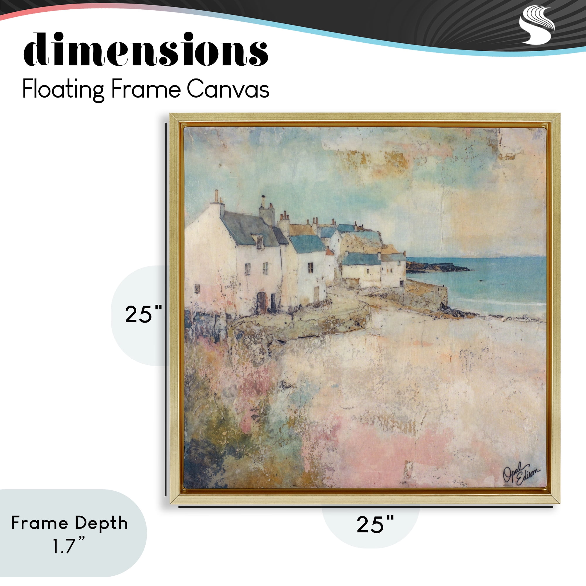 Stupell Industries Town Corner Architecture Gold Framed Floater Canvas Wall Art, design by Opal Edison