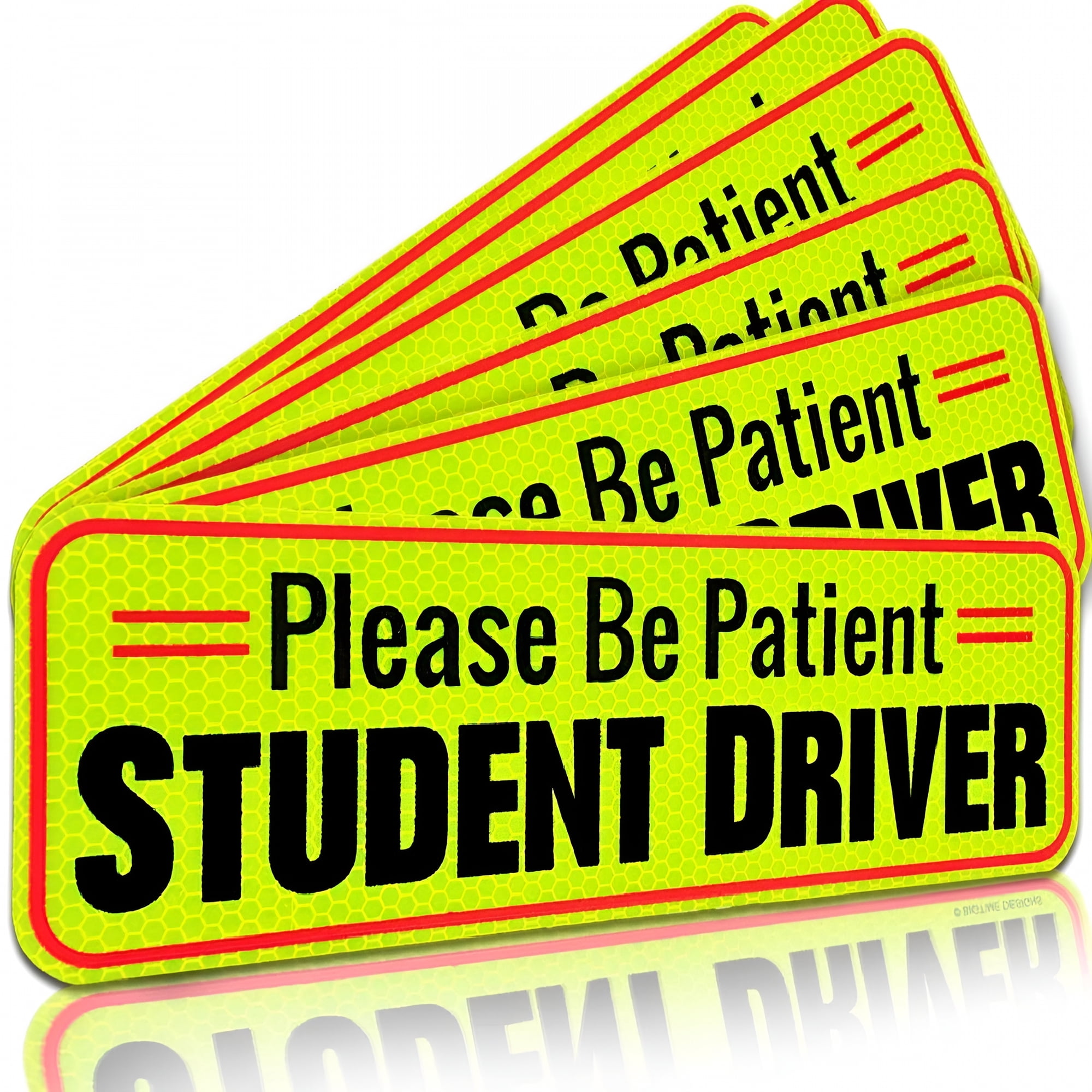 CCOCC 6 Pcs Student Driver Car Magnet Reflective, student driver magnet for car, student driver sticker for car, Safety Sign for New Drivers, Easy Removable Magnetic Decal